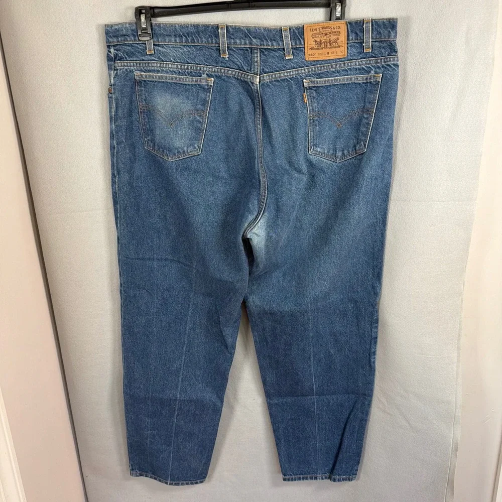 Levi's Jeans Men VTG 46x30 Blue 550 Relaxed Fit Tapered Leg Orange Tab Denim